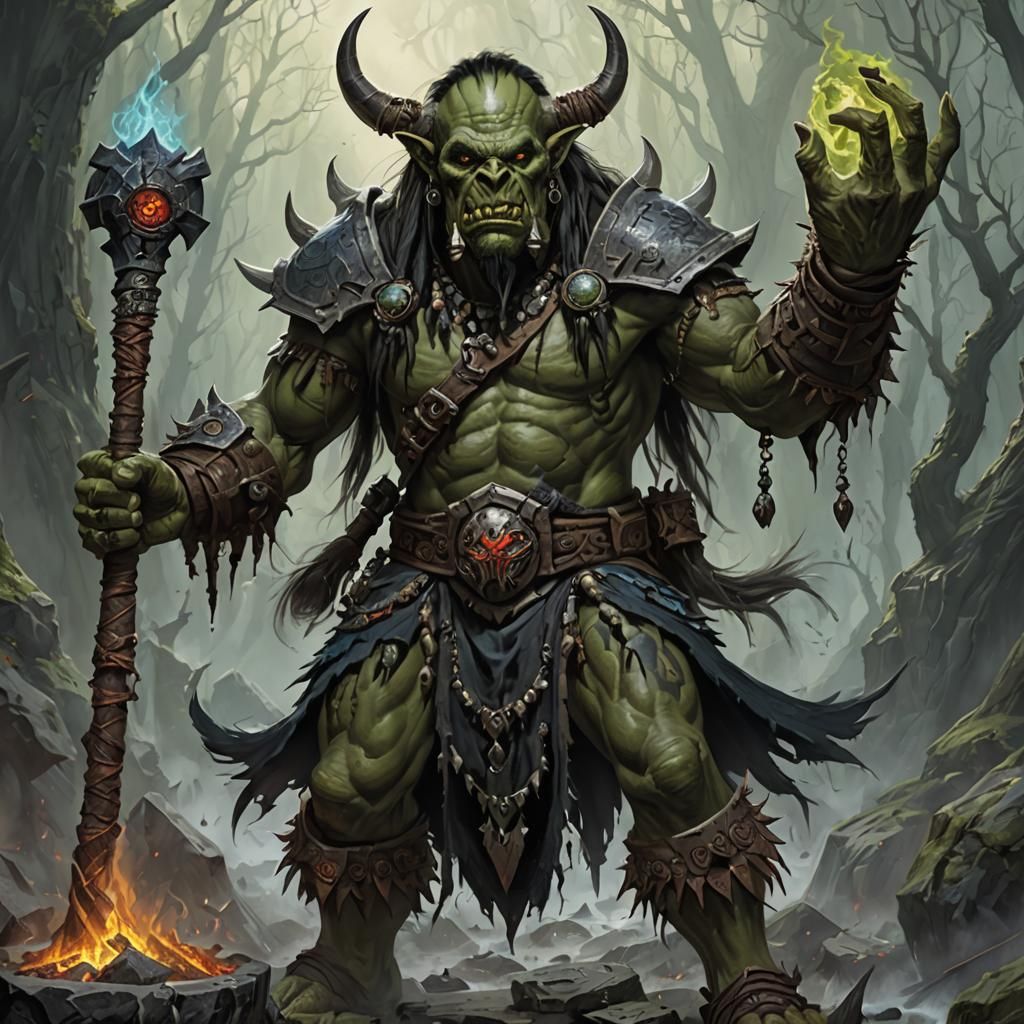 Orc Shaman of Death, in Miracola Style