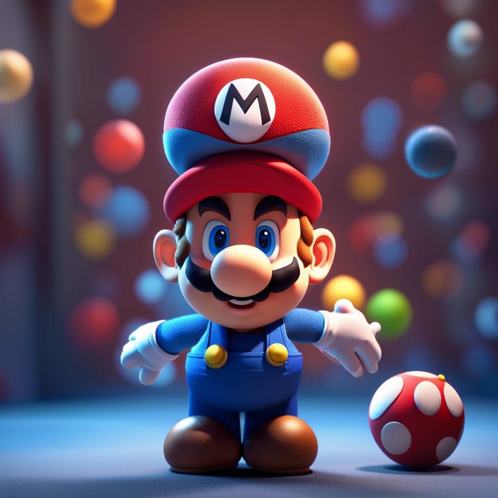 Super Mario Reimagined as 3D Digital Art