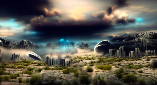 Aggressive Otherworldly science fiction landscape 8k resolut...