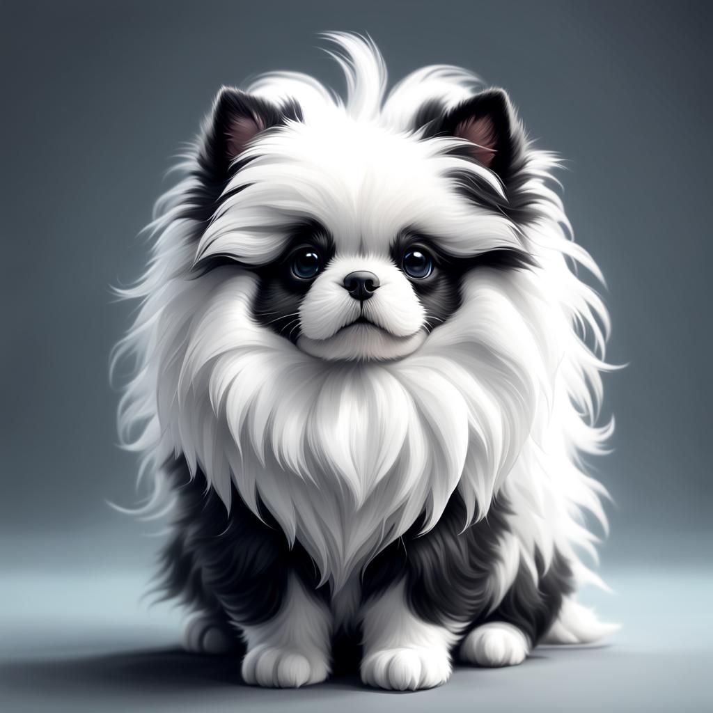 Cute Rotund Puppy: Digital Matte Painting