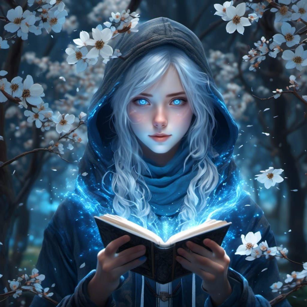 Hyperrealistic Anime Gamer Girl in Dogwood Heart