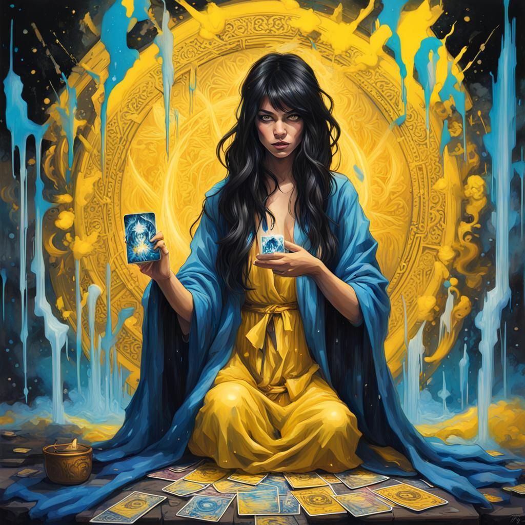 High Priestess Tarot Card in Graffiti Art Style