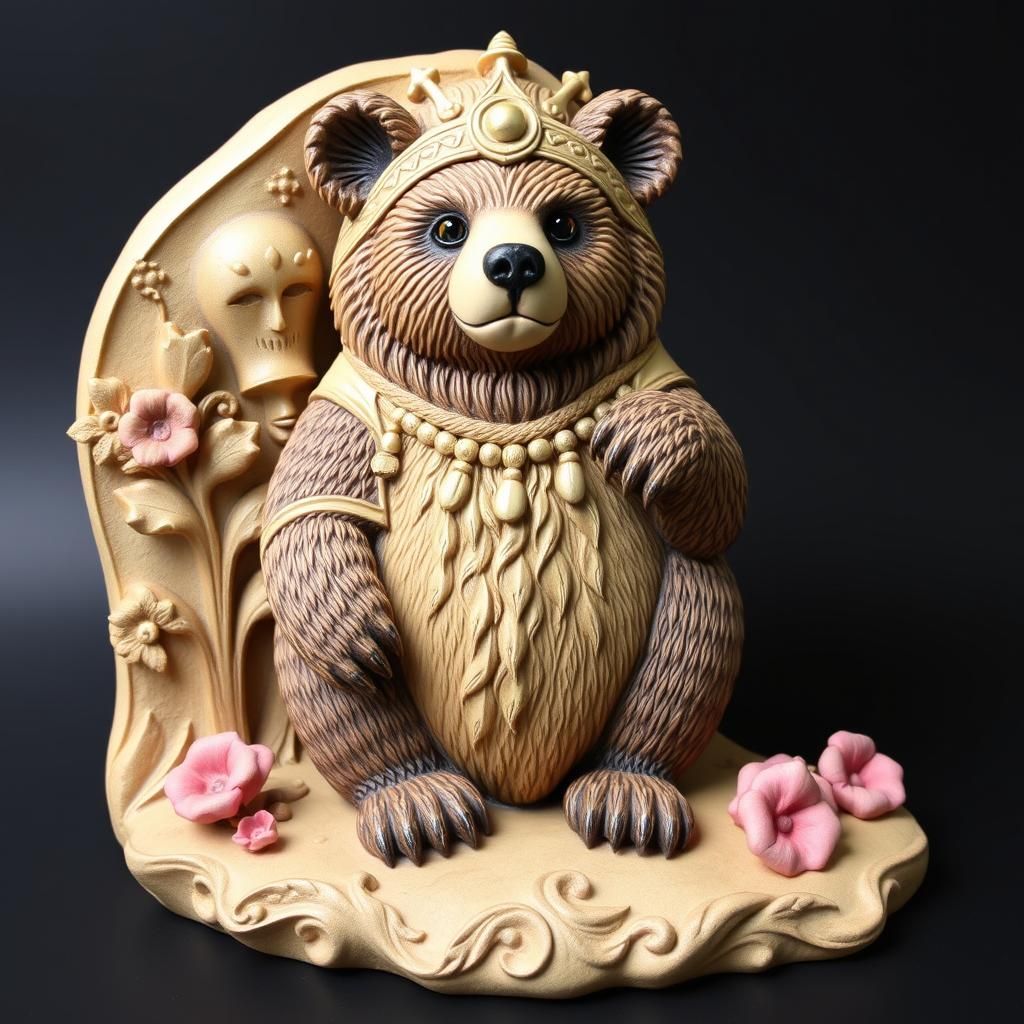 Adorable Grandmother Bear in Cosmic Fairytale Style