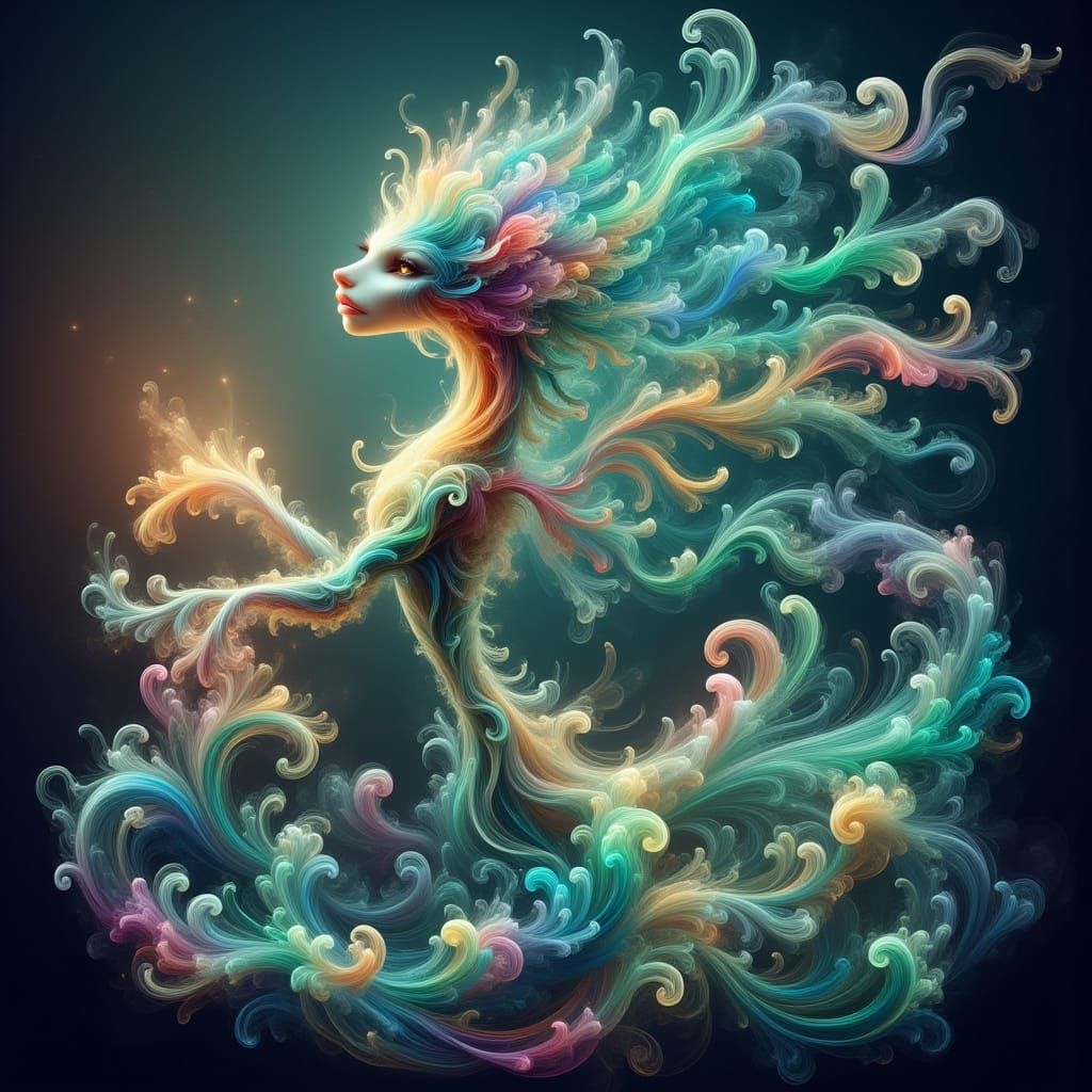 Ethereal Magical Creature in Enchanted Forest