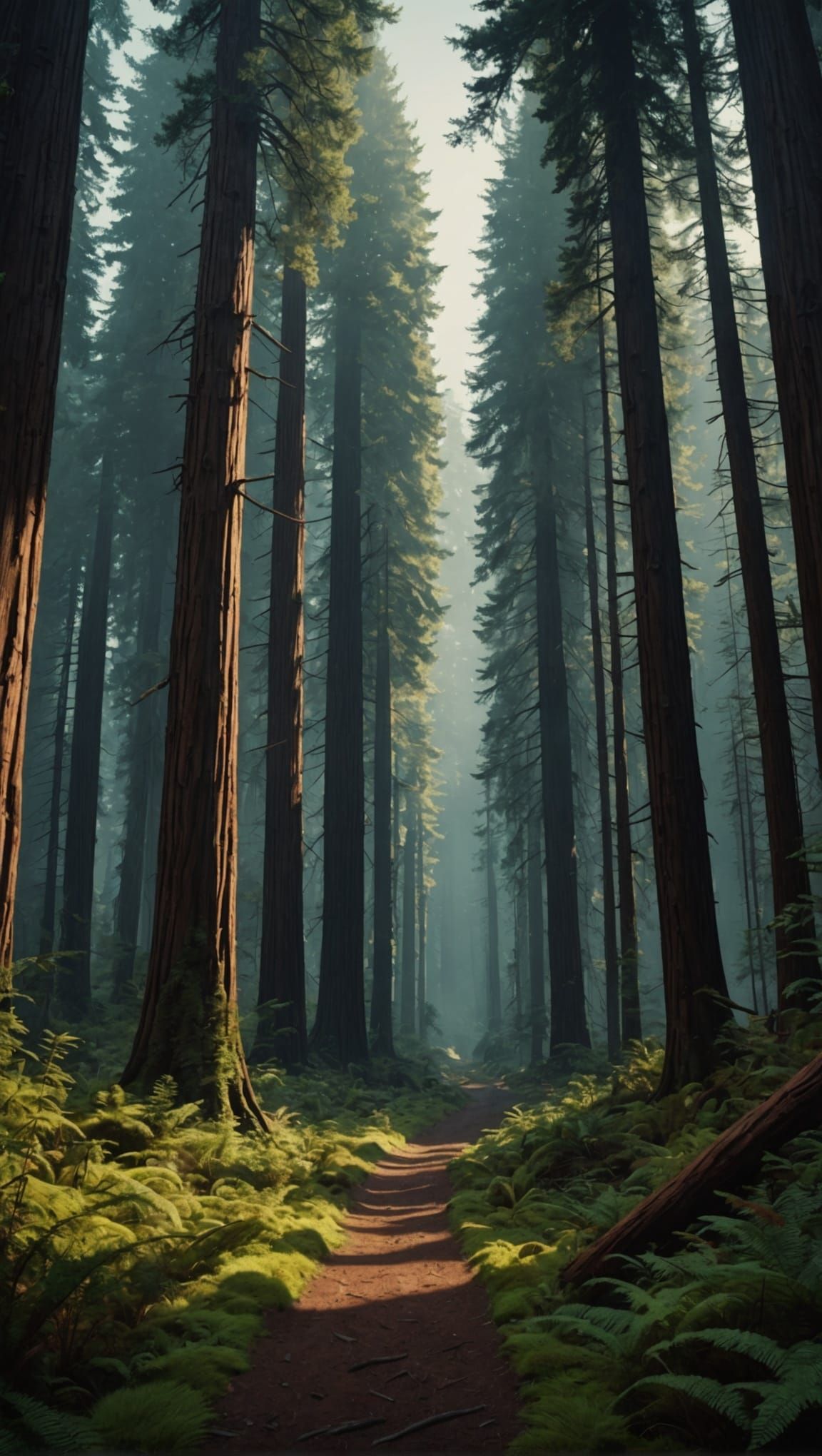 Stunning Redwood Forest Digital Matte Painting