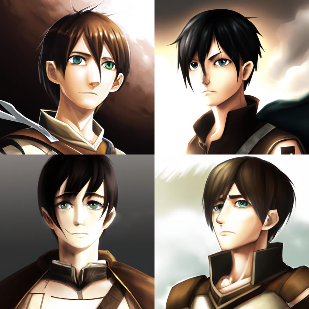 Eren Yeager as Founding Titan in Anime Style