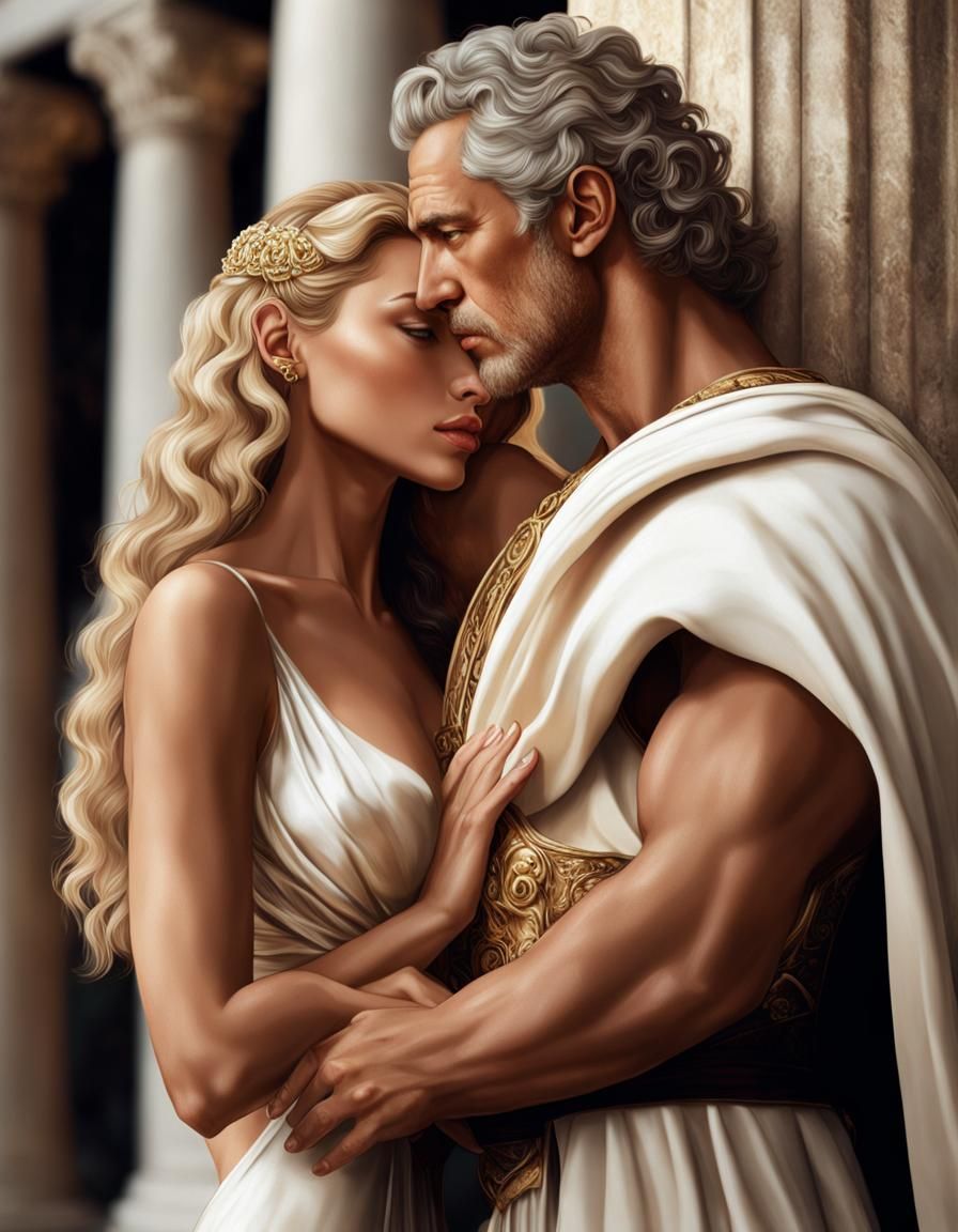 Barbarian Woman and Roman Senator: A Touching Scene
