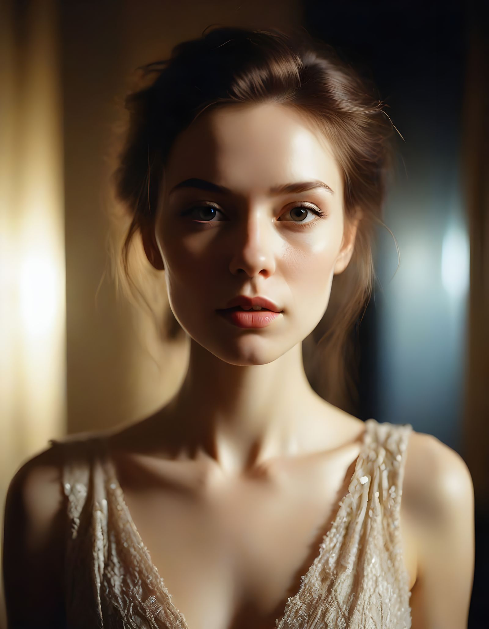 Golden Light Portrait in Vintage Pinhole Style