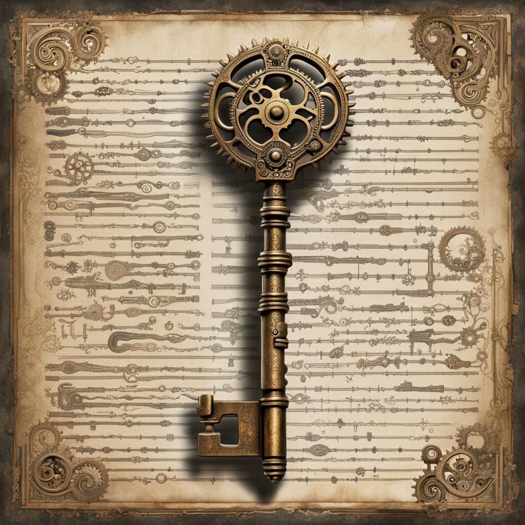 Ancient Bronze Clockwork Key of Arcane Power