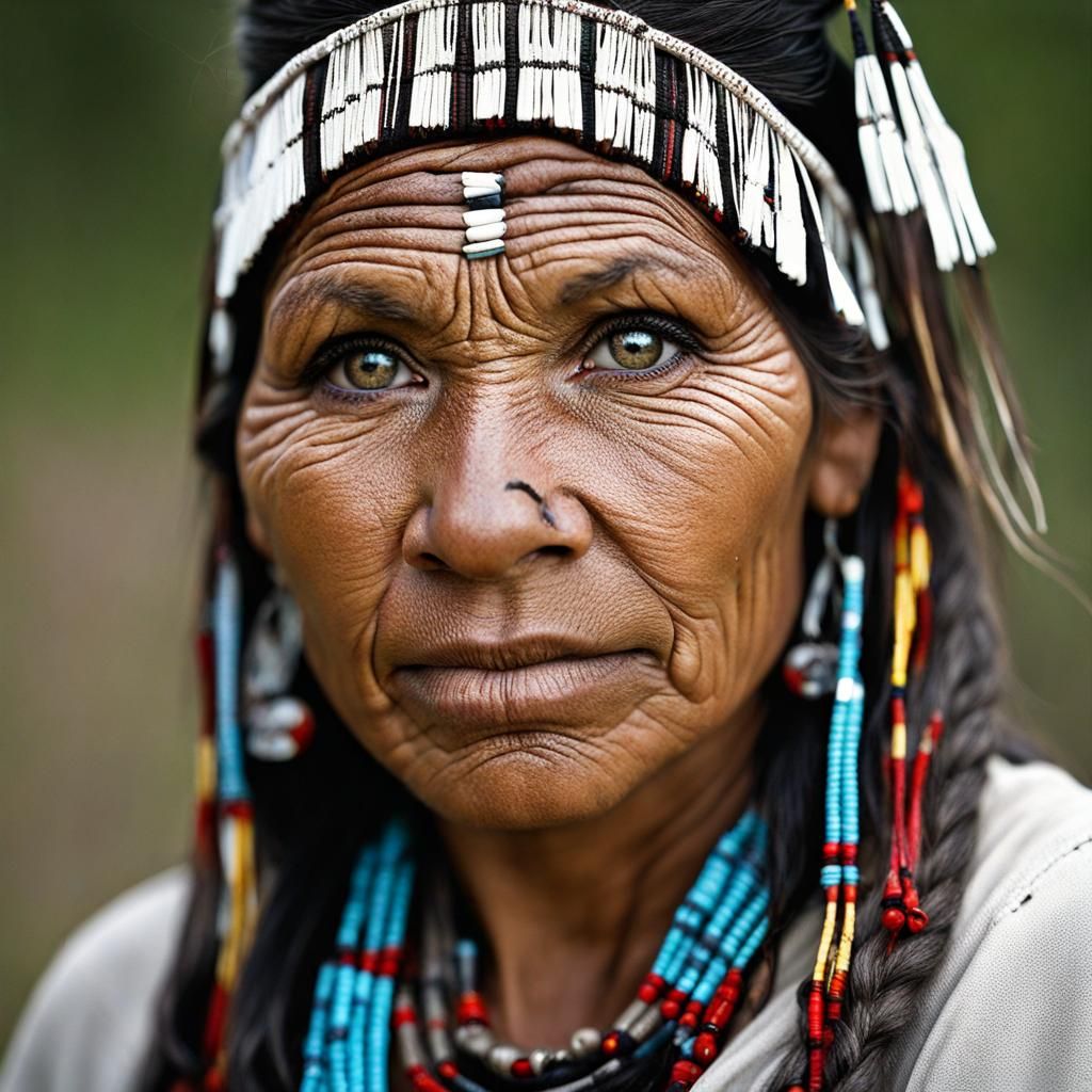 Tuscarora Woman Portrait with Grey Eyes