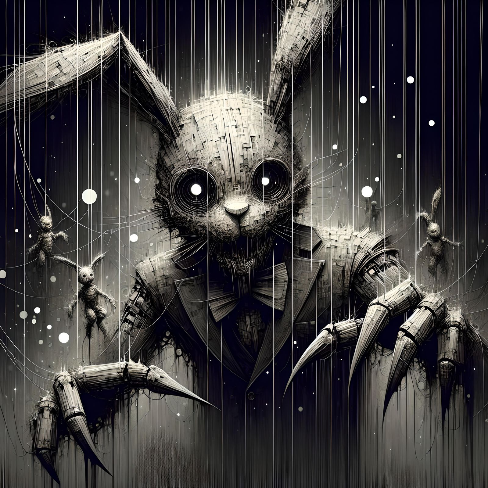 Terrifying Marionette Rabbit: Pupaphobia Illustration