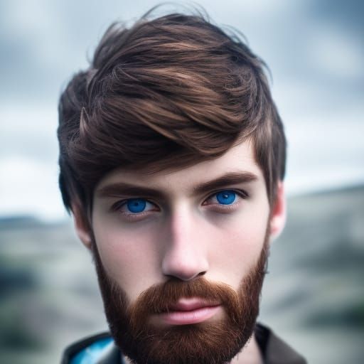 Hyperrealistic Portrait of a Man with Brown Hair