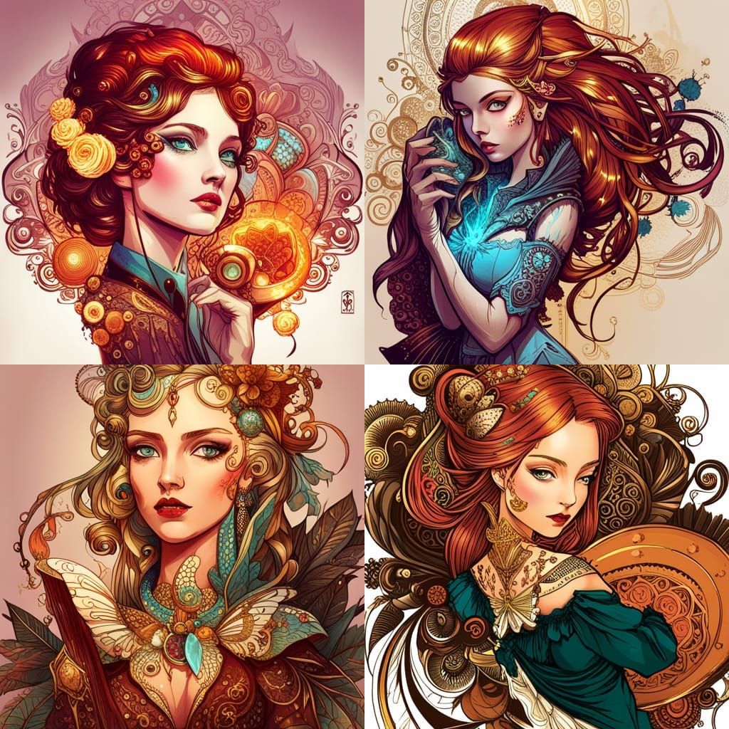 Steampunk Fairy Queen Digital Painting with Luminous Colors