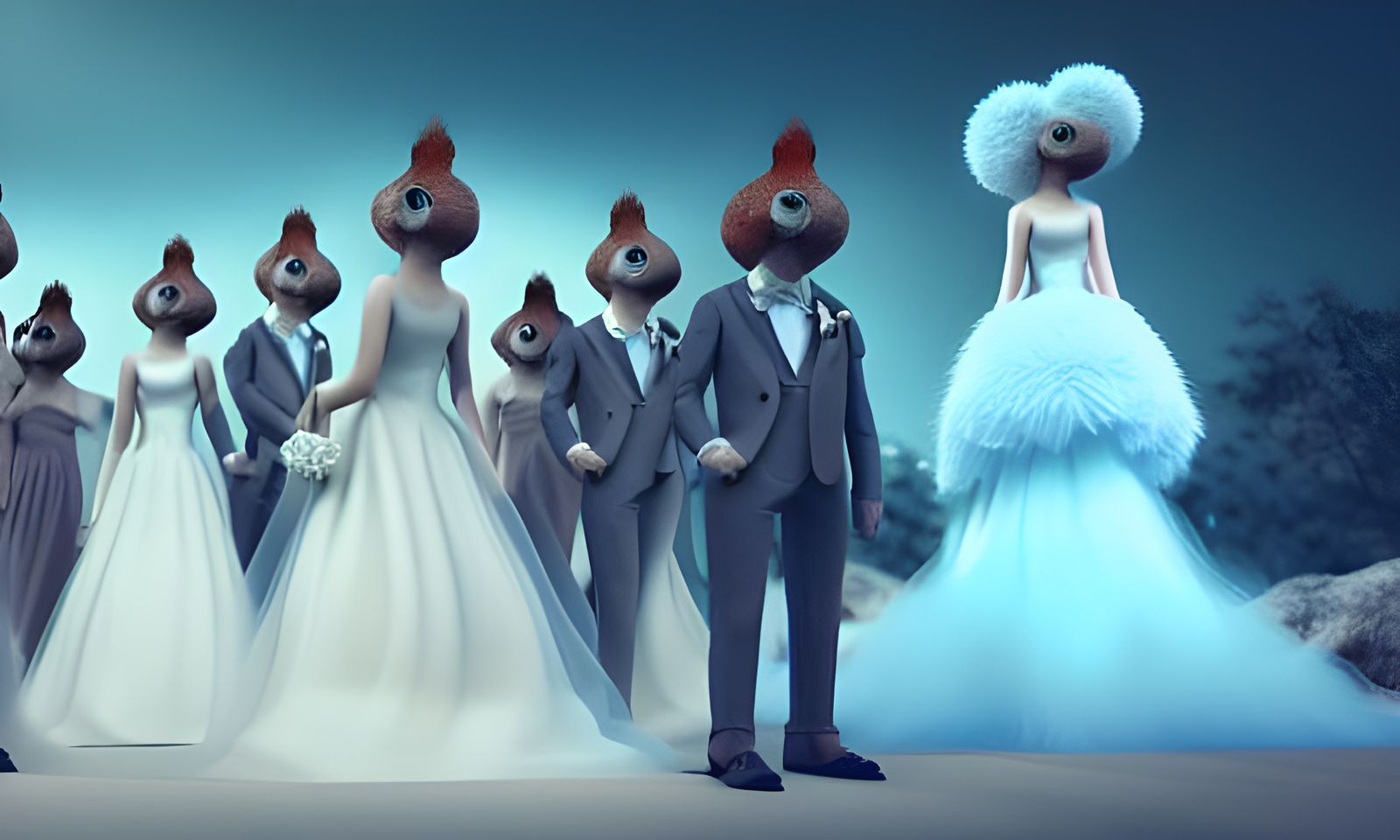 Squirrel Bridal Party: 3D Concept Art