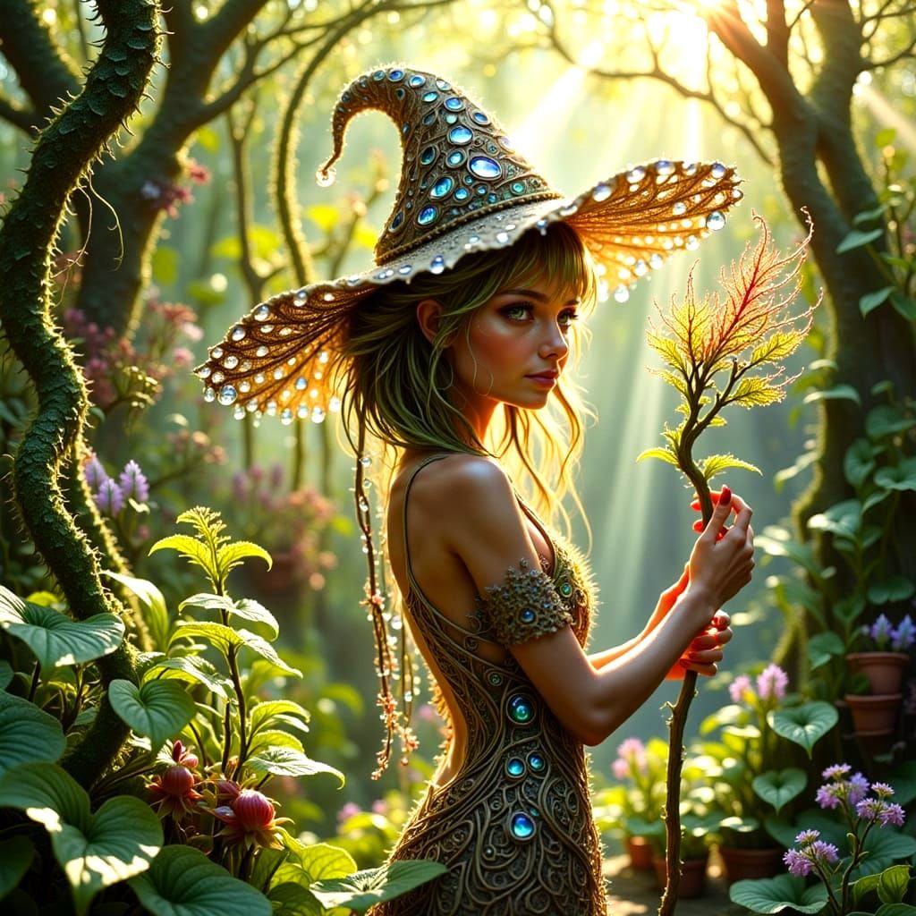 Mystical Nymph Watering Garden with Magic Wand