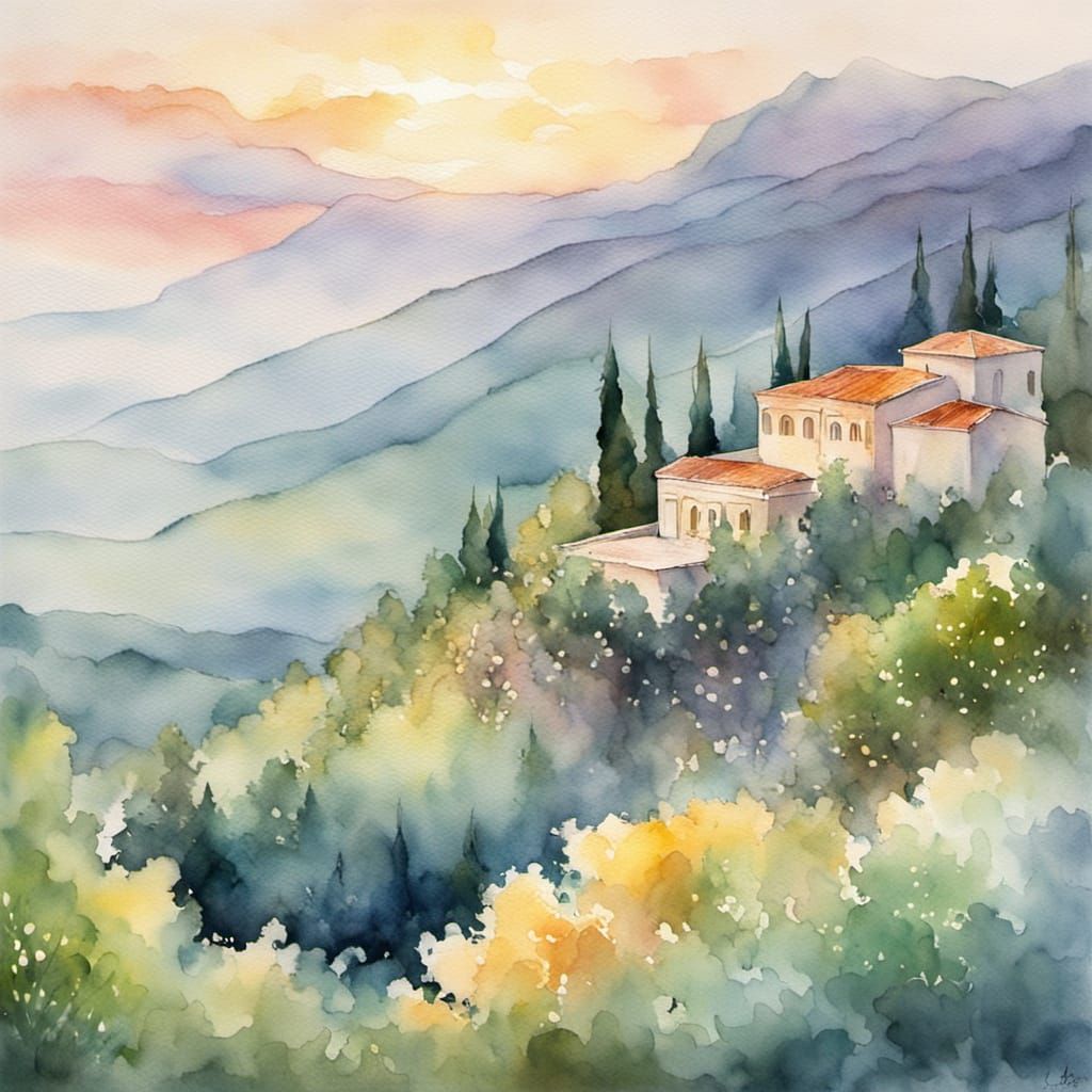 Ethereal Oracle of Delphi in Golden Hues