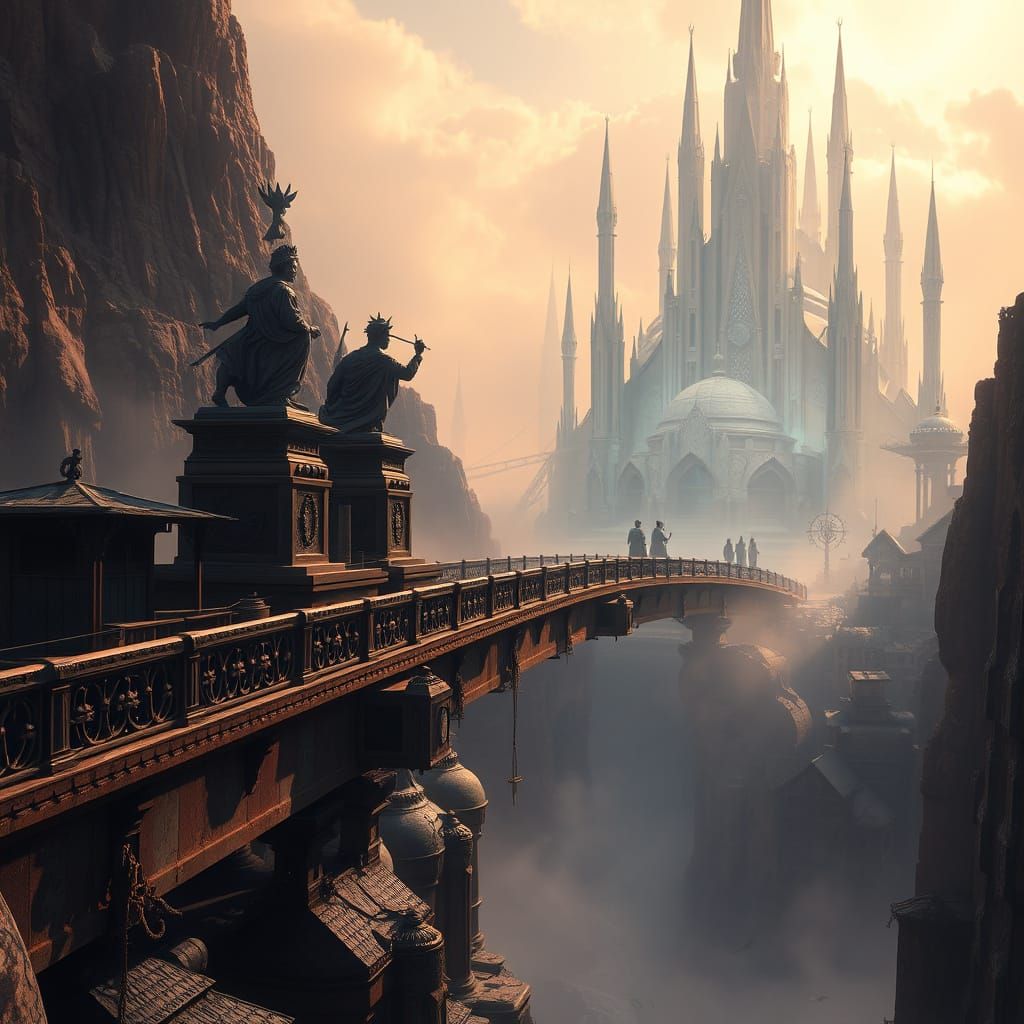 Bridge of Worn Glory Spans Dreamlike Chasm