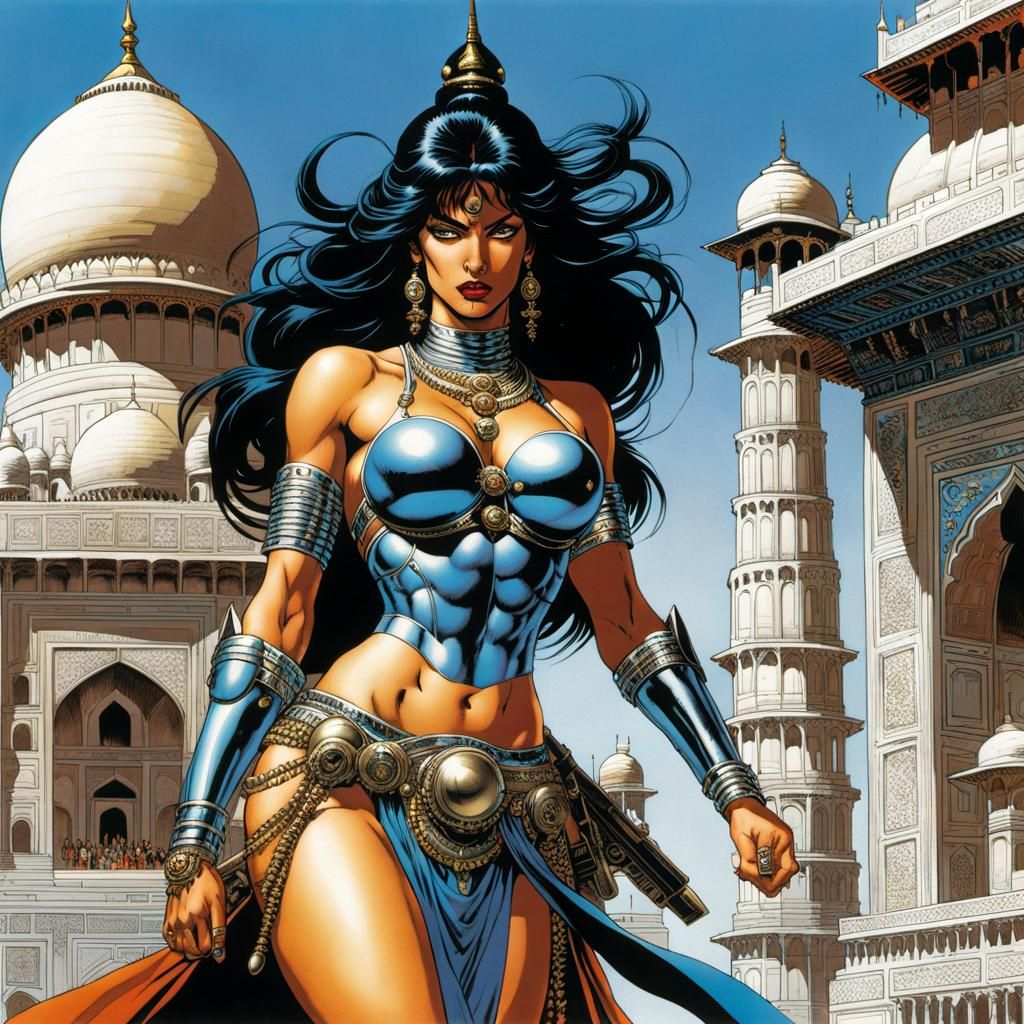 Cyborg Shiva Ravages Taj Mahal in Glitch Art