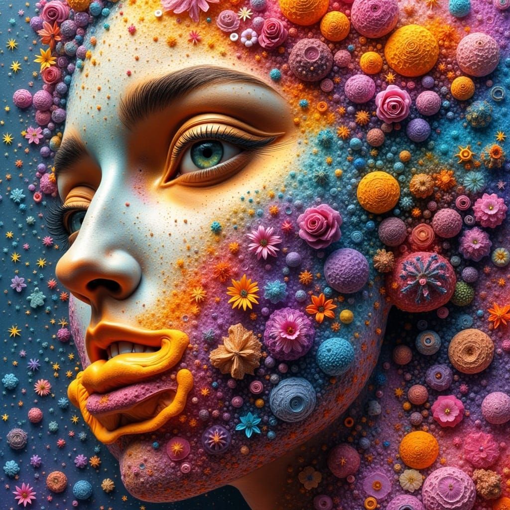 Felt Cutout Woman: Hyperreal Vogue Portrait