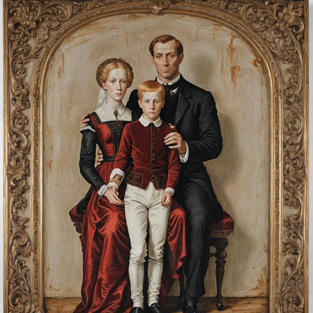 Renaissance Family Portrait in Leonardo da Vinci Style