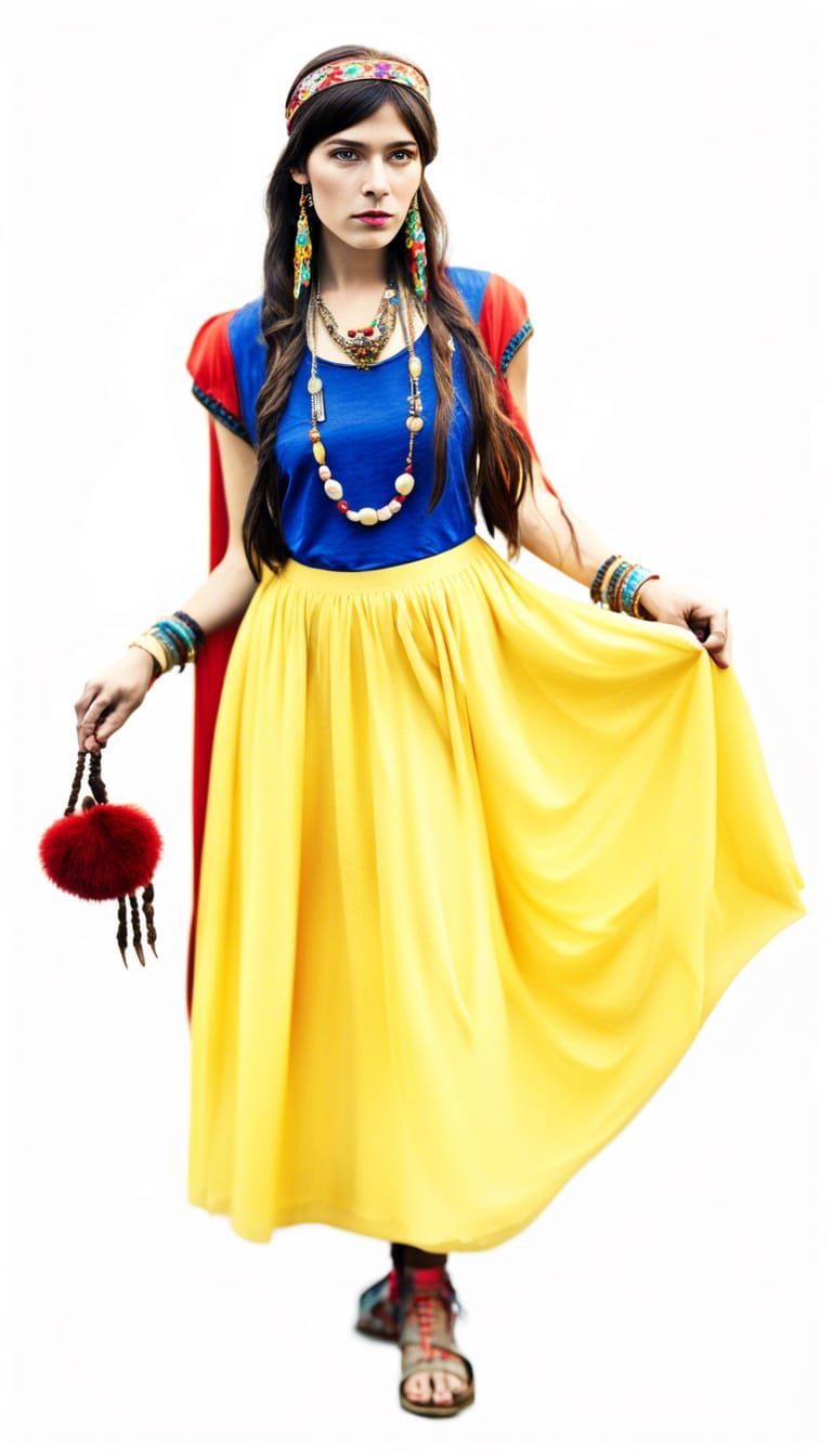 Hyperrealistic Hippie Snow White Portrait