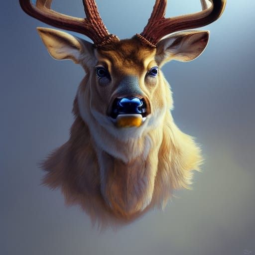 Detailed Monster Deer Portrait in Unreal Engine