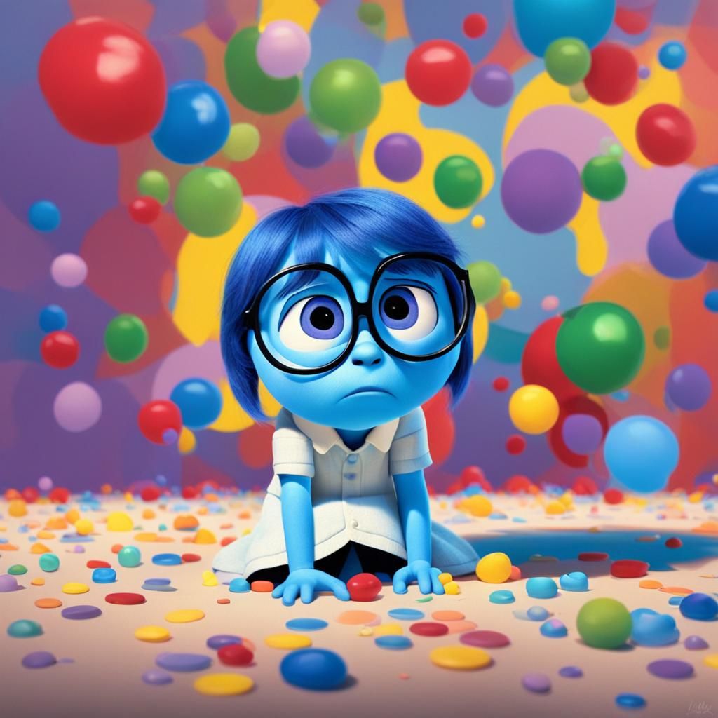 Abstract Impressionistic Sadness from Inside Out