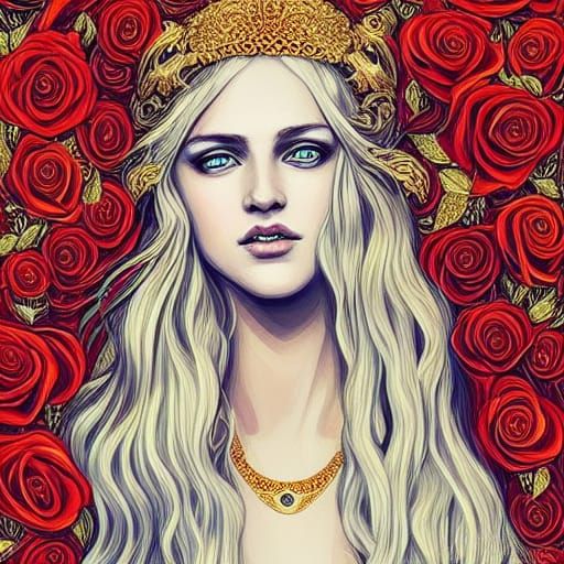Aphrodite Portrait: Ornate Digital Painting