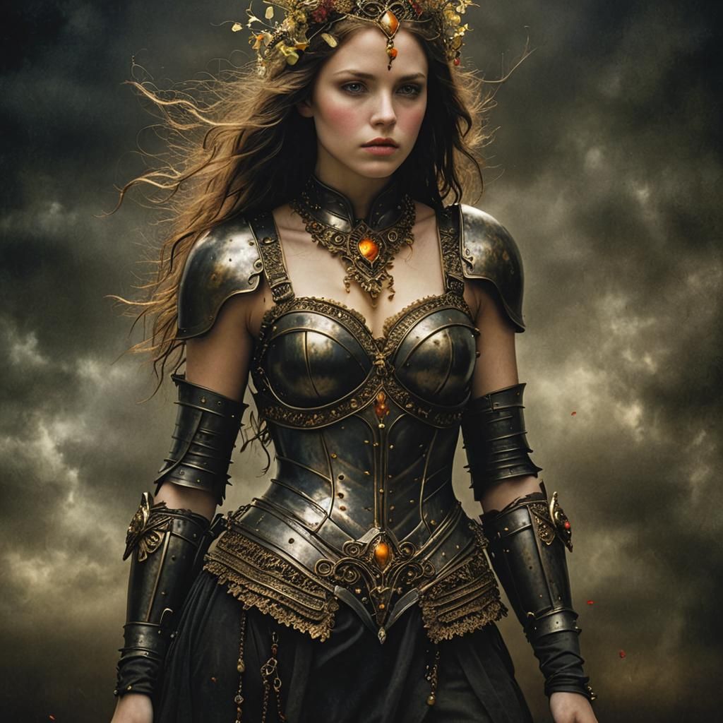 Ornate Warrior Princess in Hyperrealistic Portrait