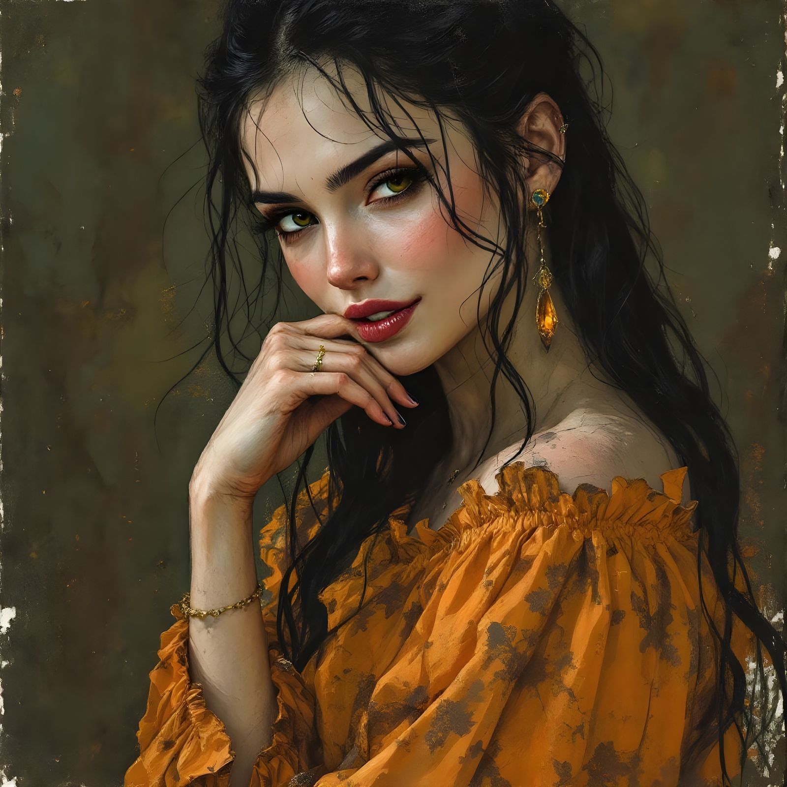 Norse Goddess in Charcoal Sketch Style