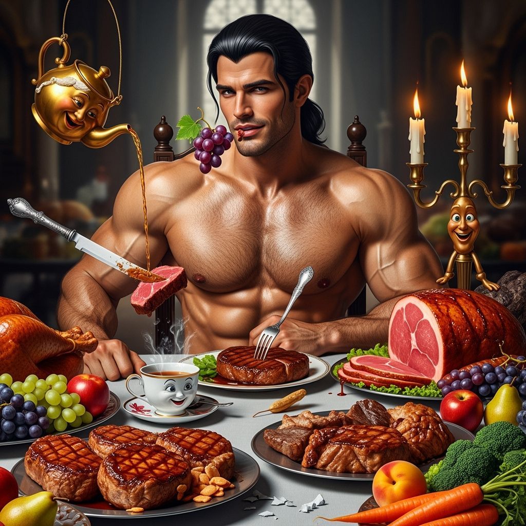 Handsome Gaston Enjoys a Grand Feast