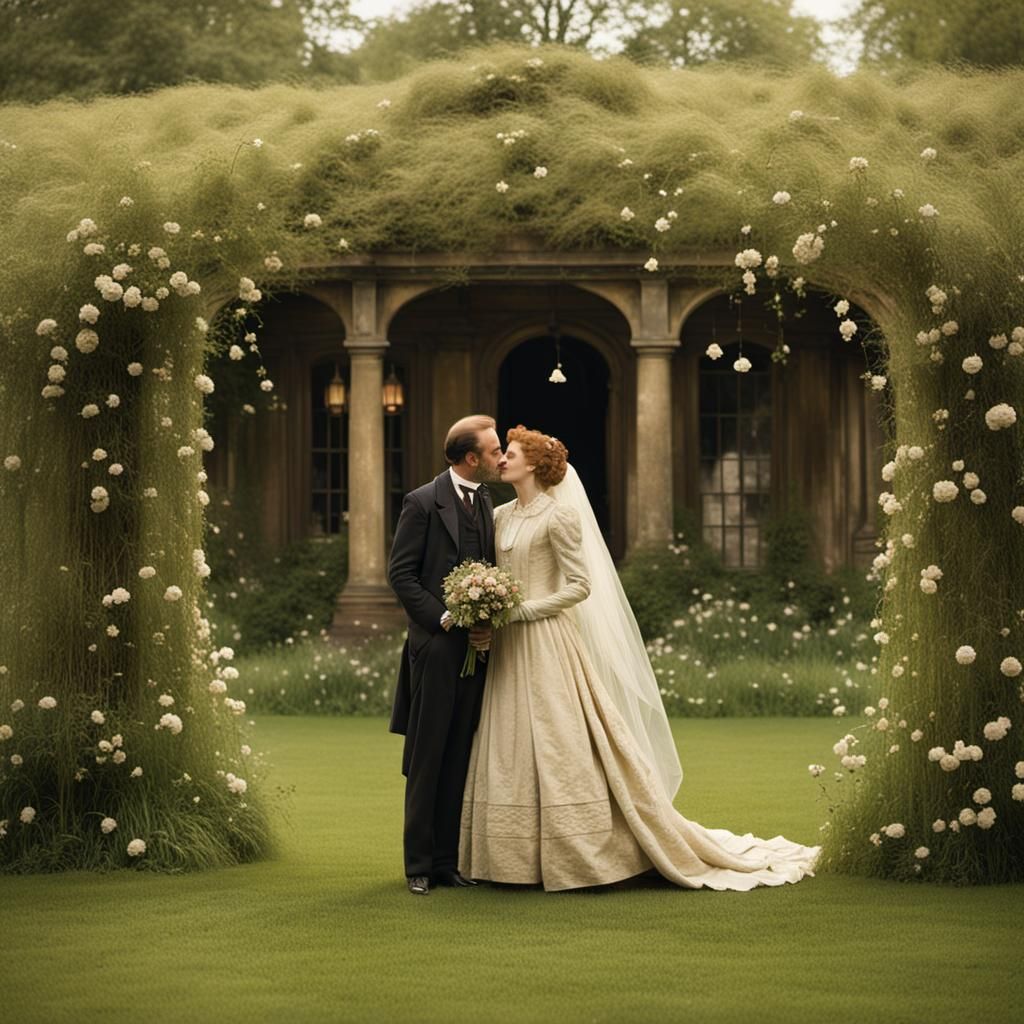 Margaret and Henry at Howards End in Klimt Style