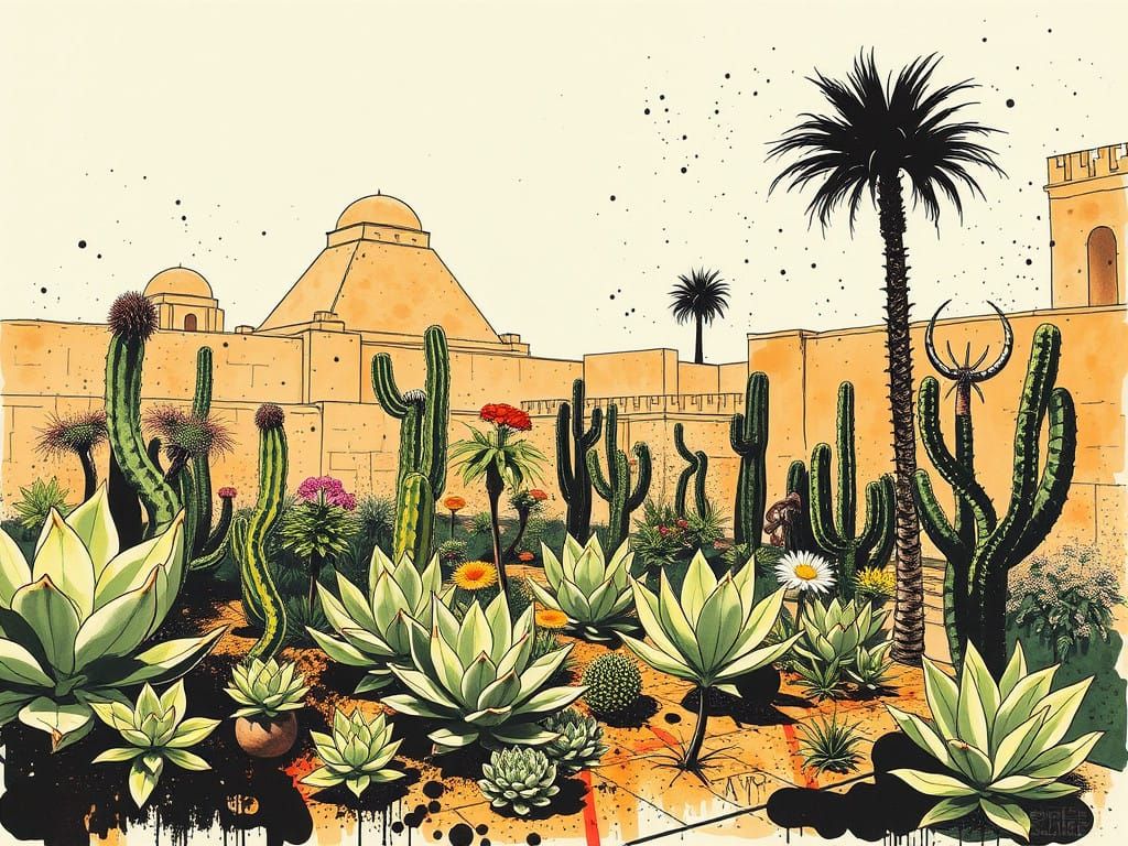 Blooming Oasis in Ancient Egyptian Splendor