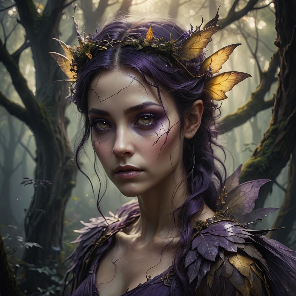 Ethereal Fairy Portrait in Dark Fantasy Style