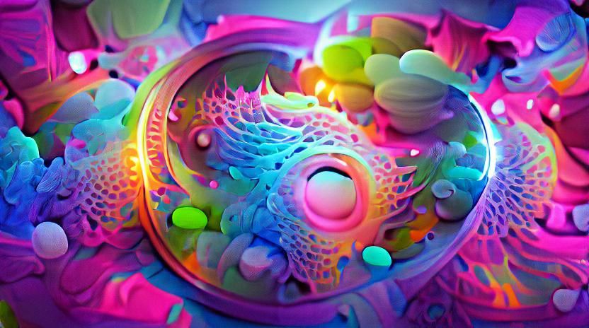 Electric Neon Mandala in Biopunk Style