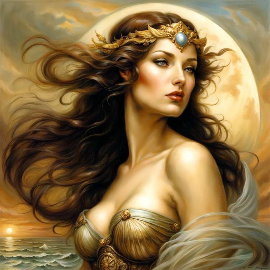 Birth of Venus in Dark Fantasy Style