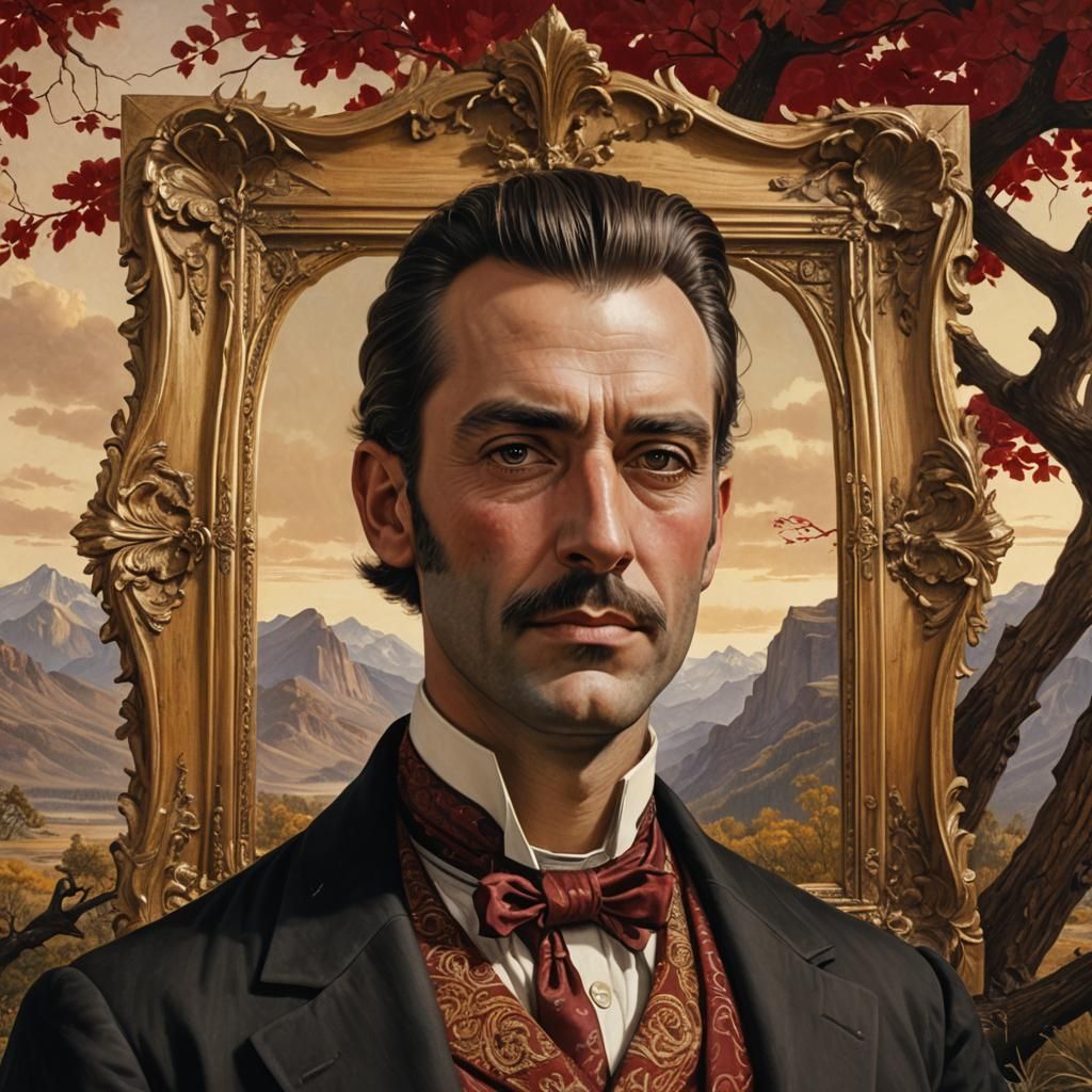 1895 Portrait of Kenneth Addams in Ornate Frame