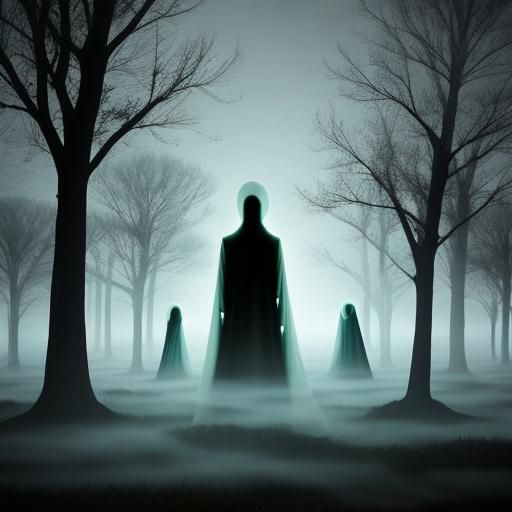 Ethereal Entities in a Ghostly Scene