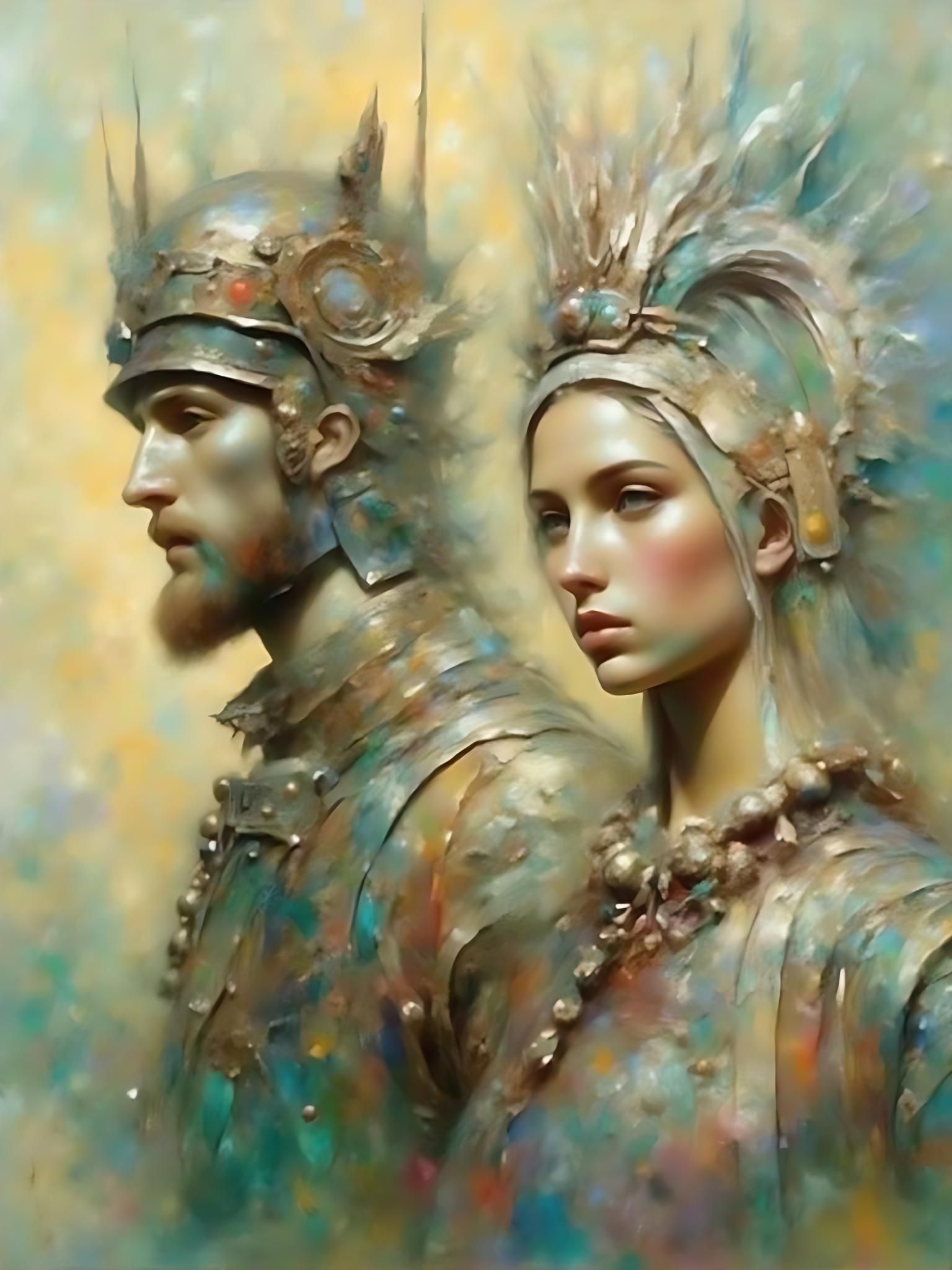 Golden Leaf Elves in Ethereal Style