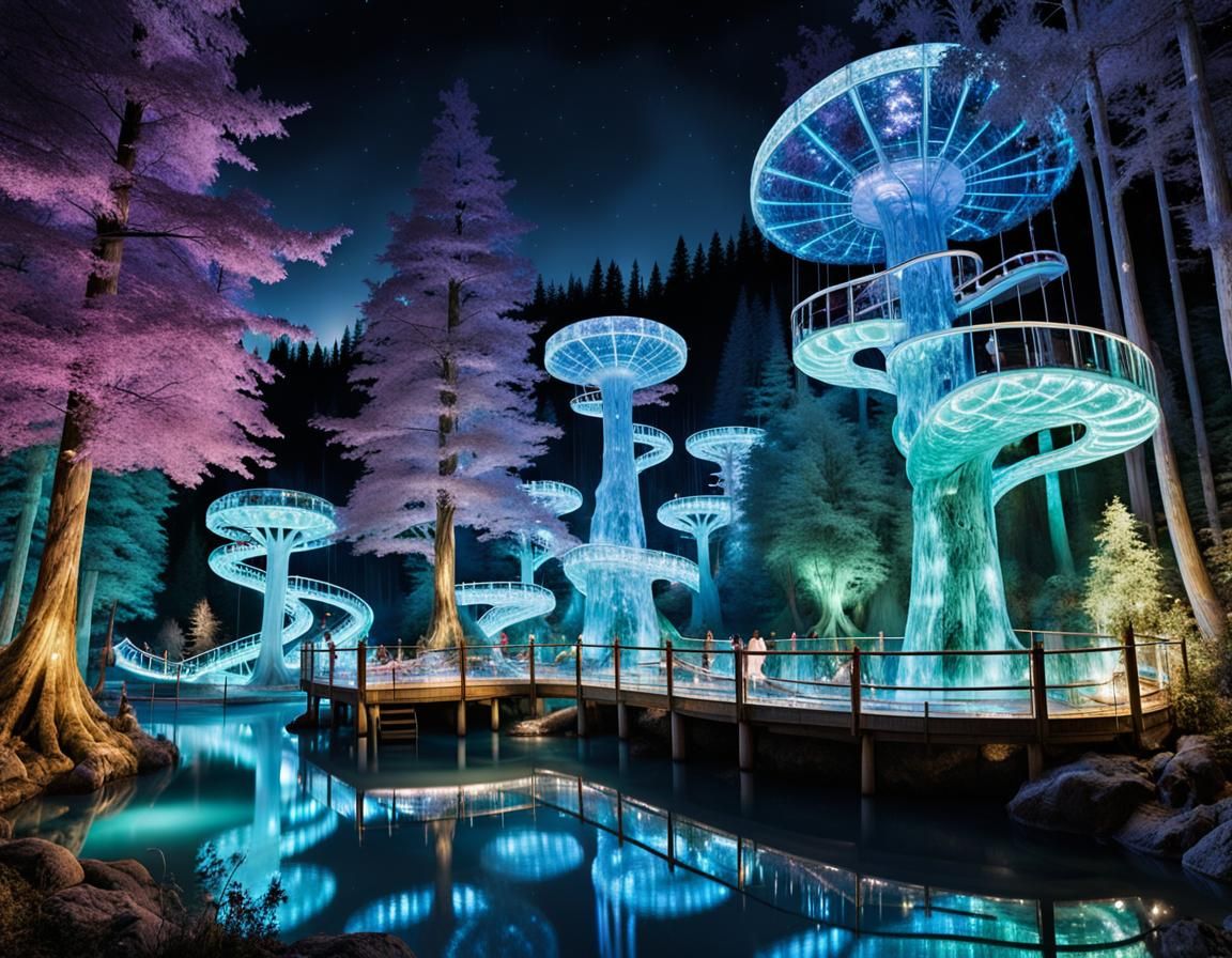 Enchanted Forest Water Park with Crystal Flumes