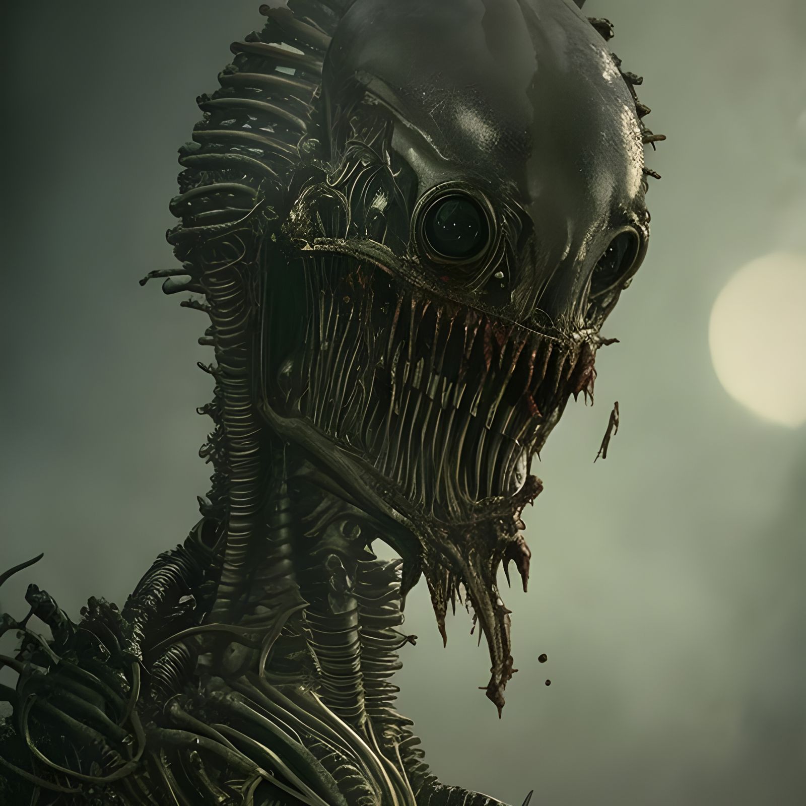 Hyperdetailed Alien Zombie in Horror Style