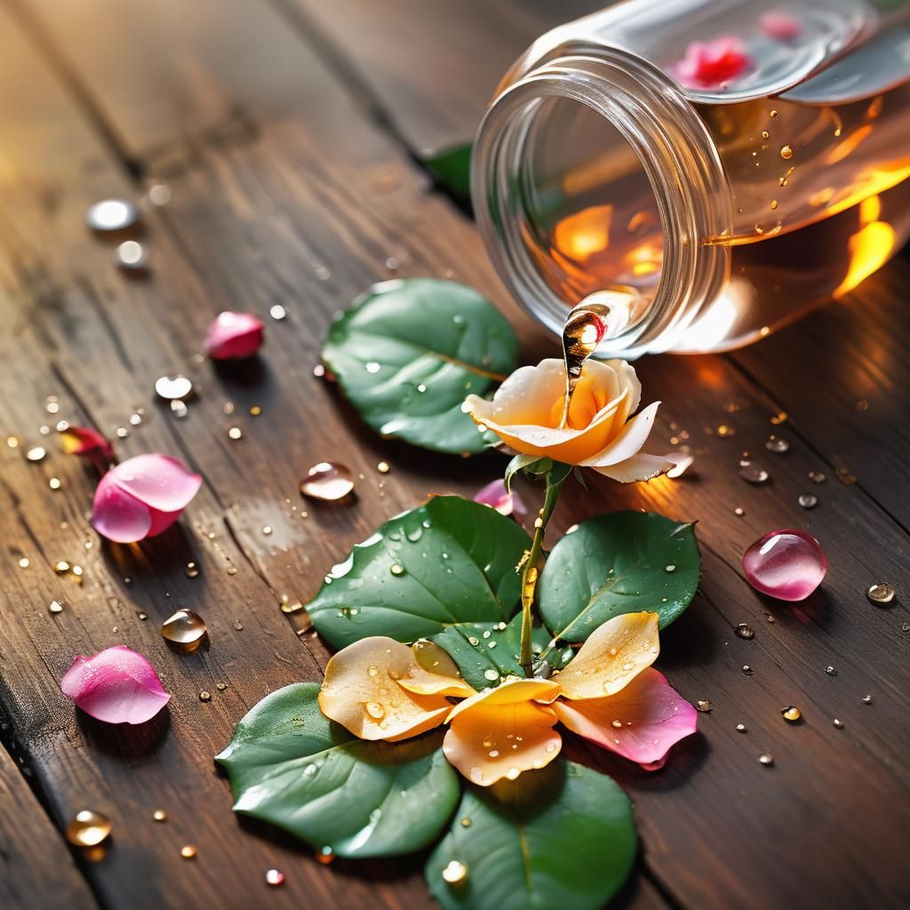 Rose and Orange Blossom Elixir Still Life