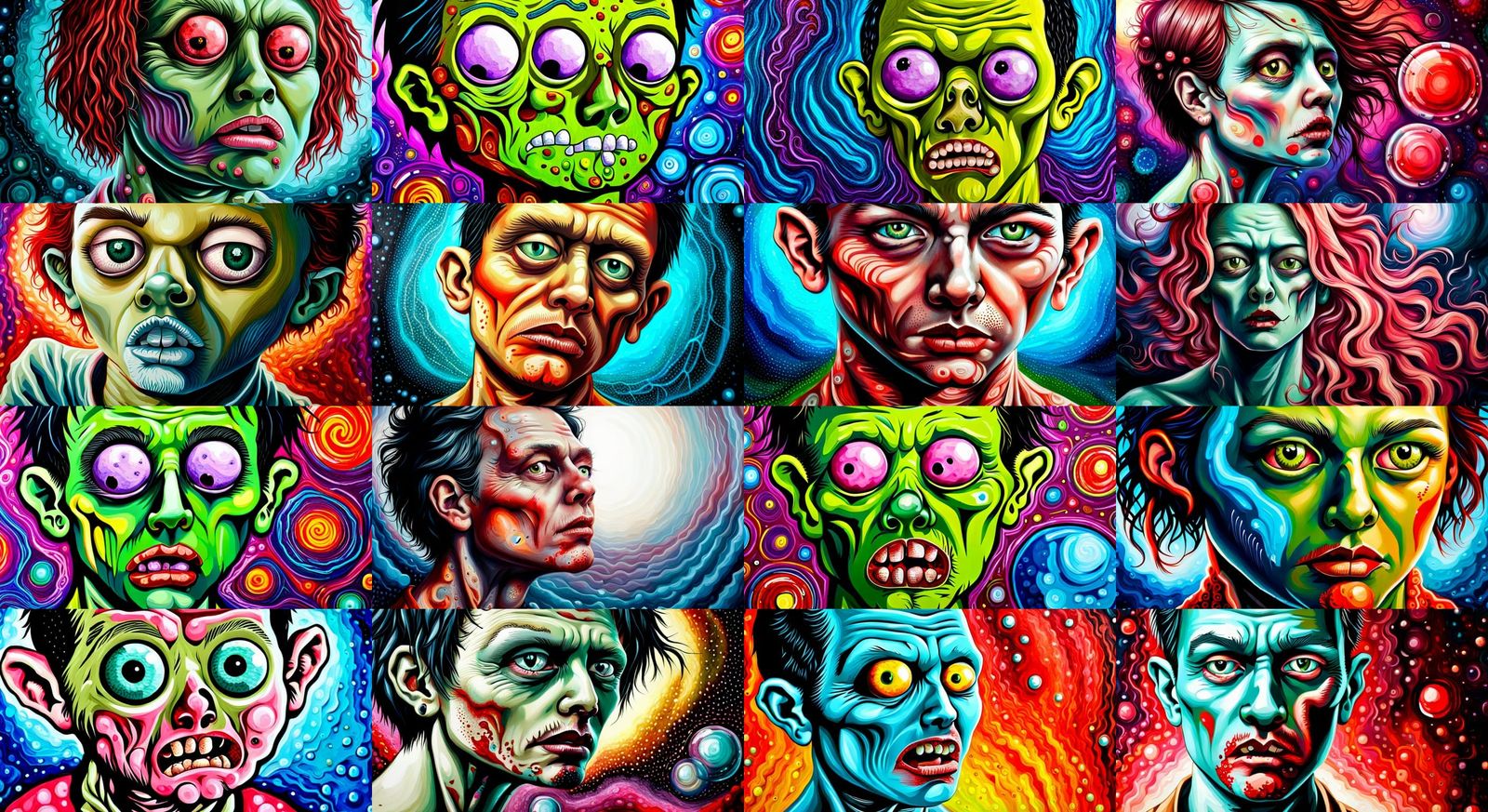 Kind Zombie in Supernatural World: Acrylic Bubble Wrap Art