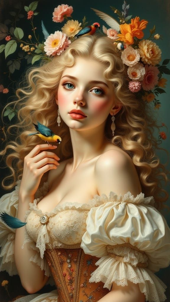 Ethereal Beauty in Rococo Splendor