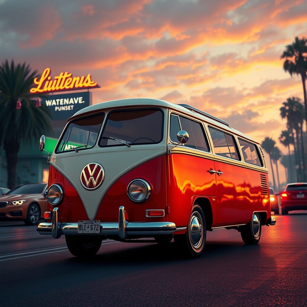 Volkswagen T1 in Sunset Boulevard Dreamscape