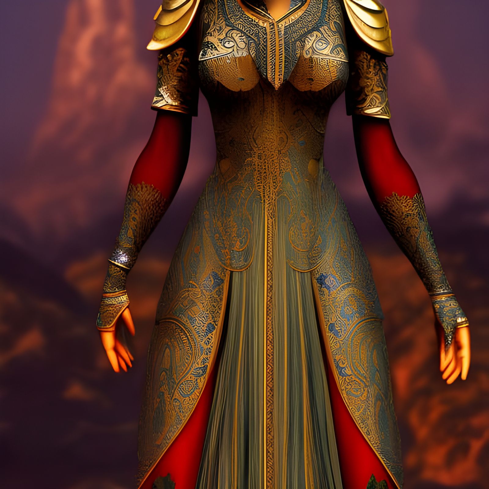 Intricate Arabian Dress in Detailed Matte Painting