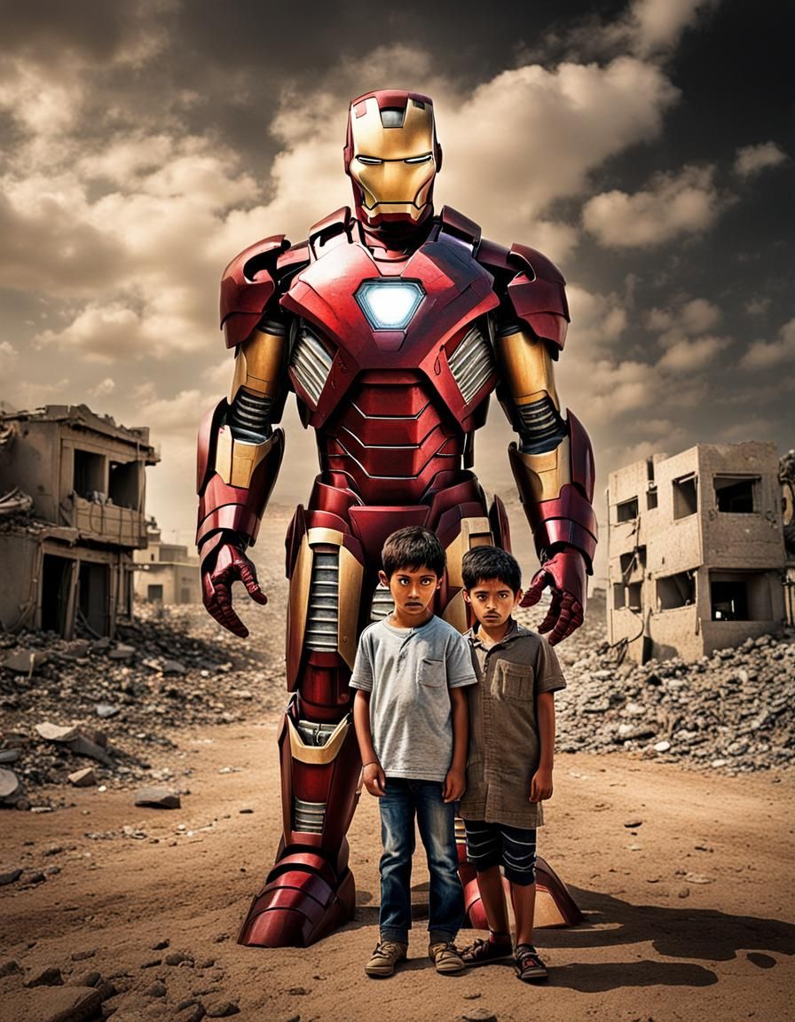 Surreal Image: Palestinian Child in Gaza, Hyperrealistic Sty...