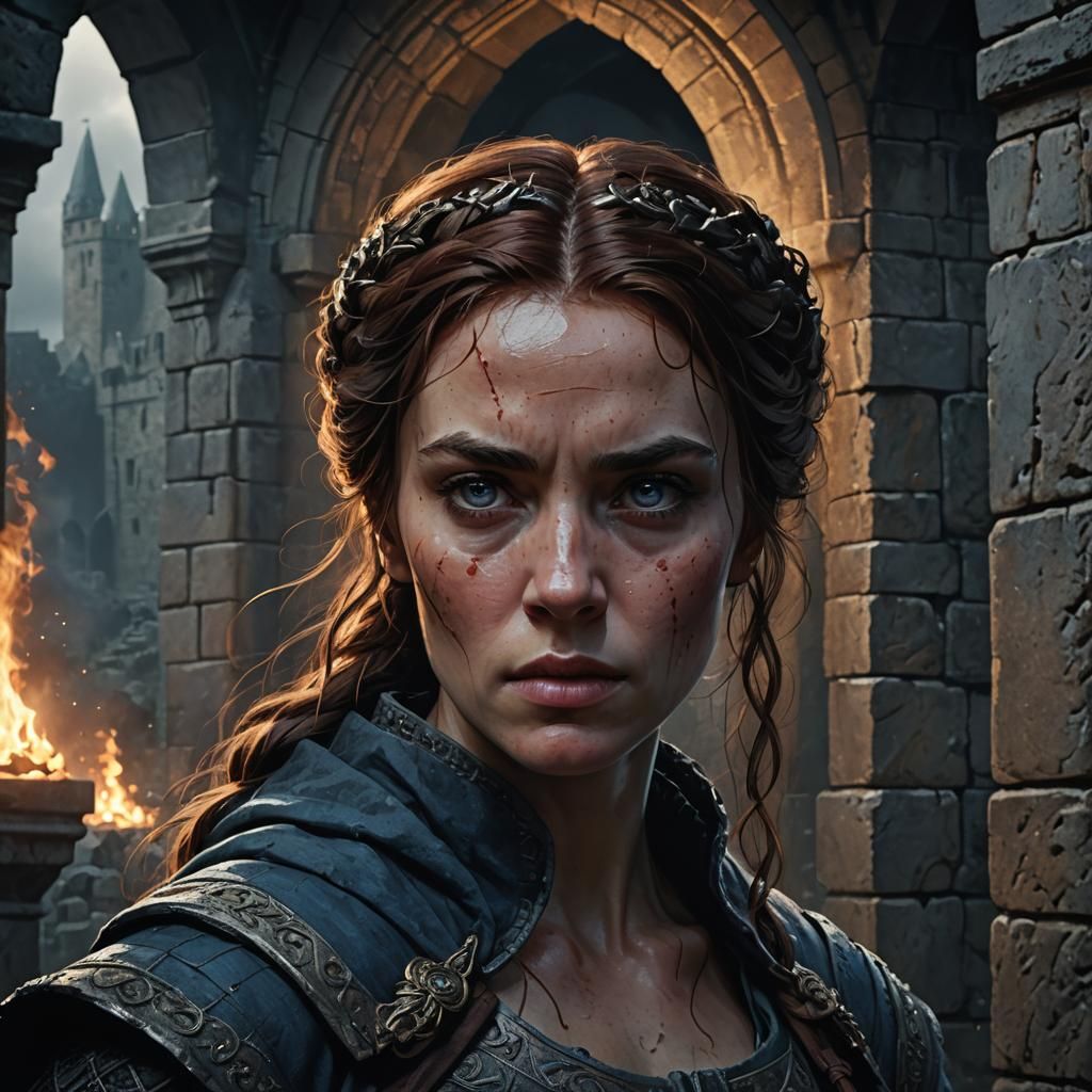 Lady Macbeth in Stone Castle: Dramatic Concept Art