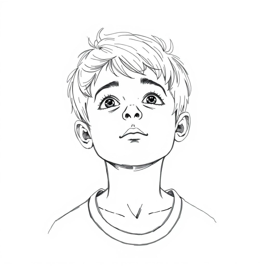 Drawing of a young boy