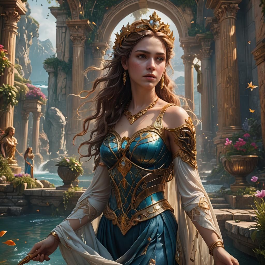 Aphrodite's Daughter: Detailed Matte Painting